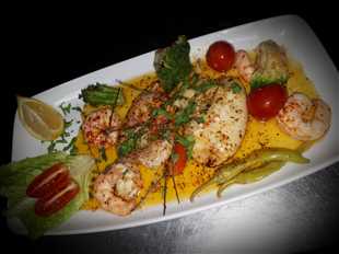 Garnelen und Kalamaris